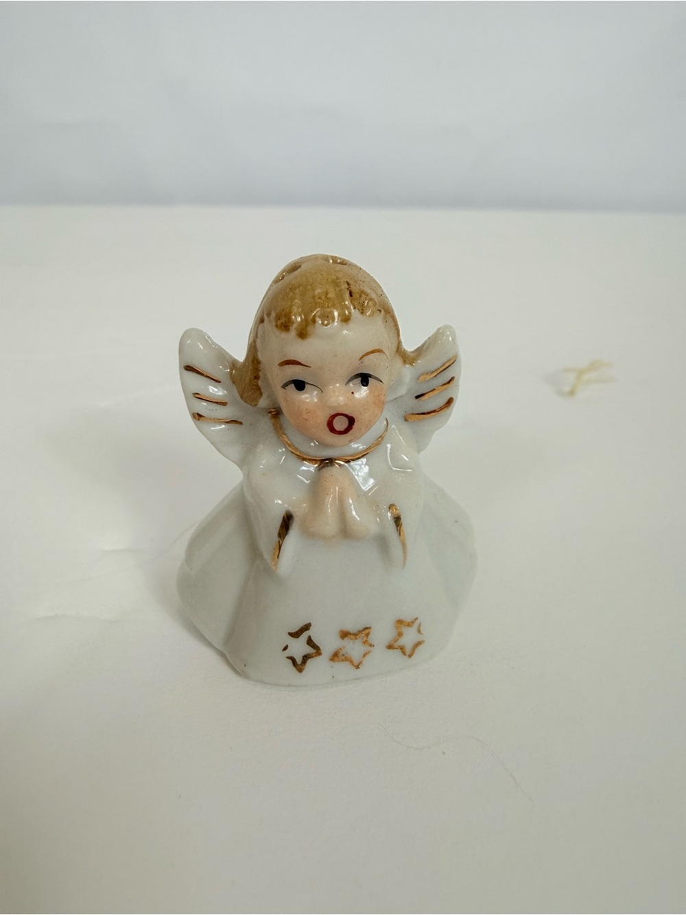 VTG Porcelain Ceramic Angel Bell Ornament Japan Christmas Miniature